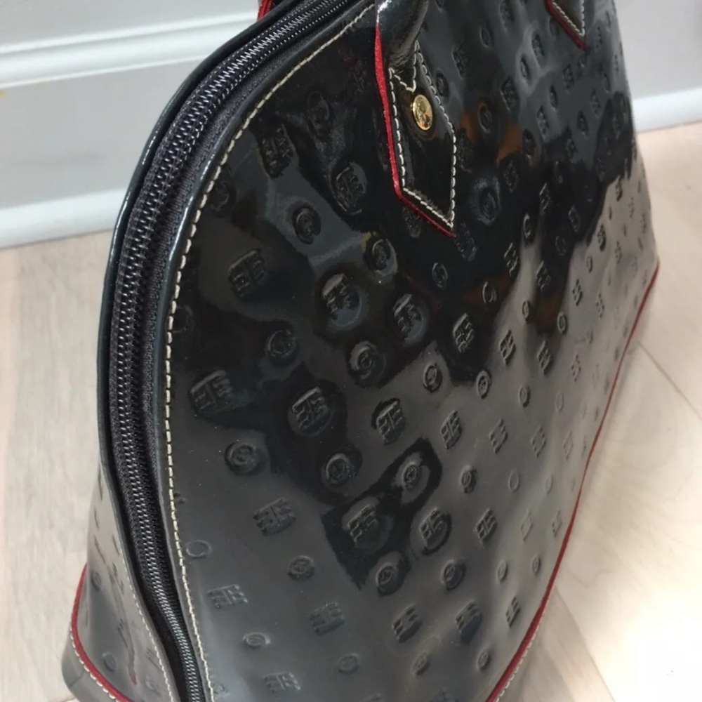ARCADIA grey patent leather Italian satchel - Picture 7 of 11